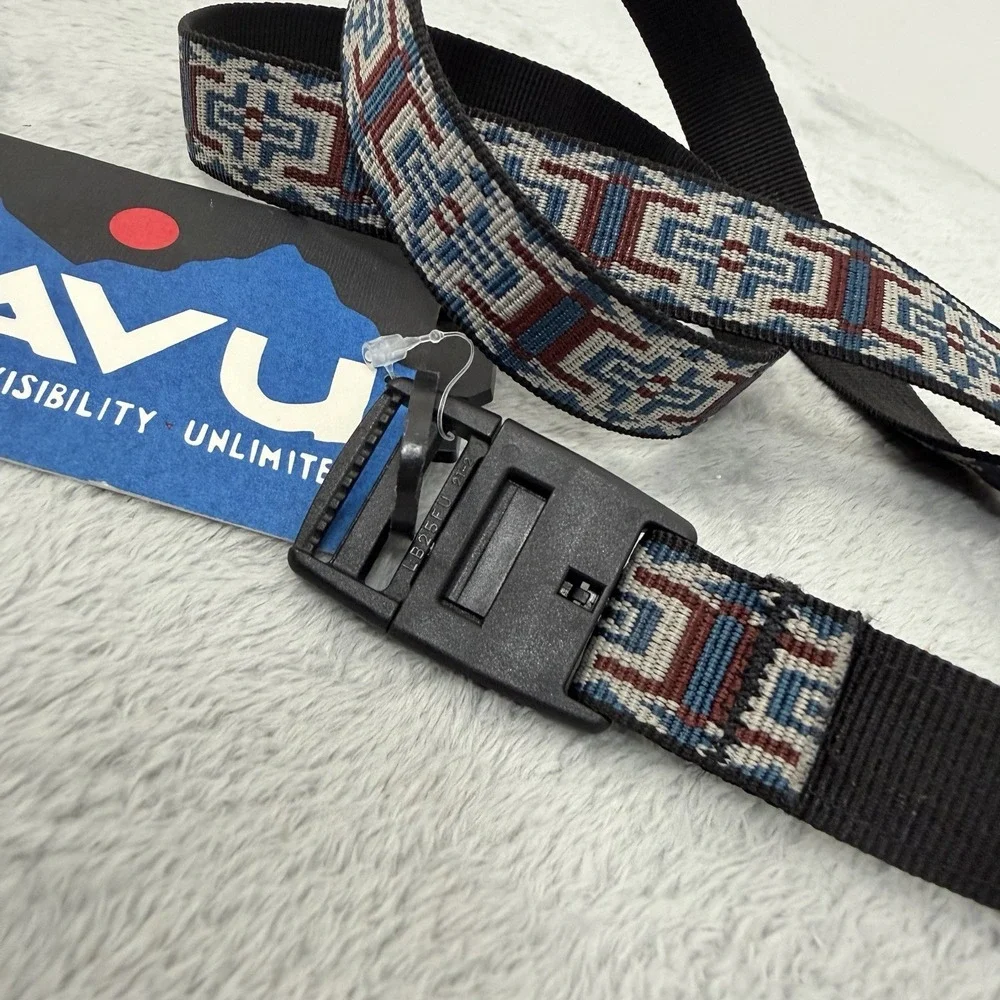 Kavu Geometric Webbing Belt Patterned Fabric Strap Cam Buckle